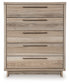 Hasbrick King Panel Headboard with Mirrored Dresser and Chest