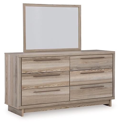 Hasbrick King Panel Headboard with Mirrored Dresser