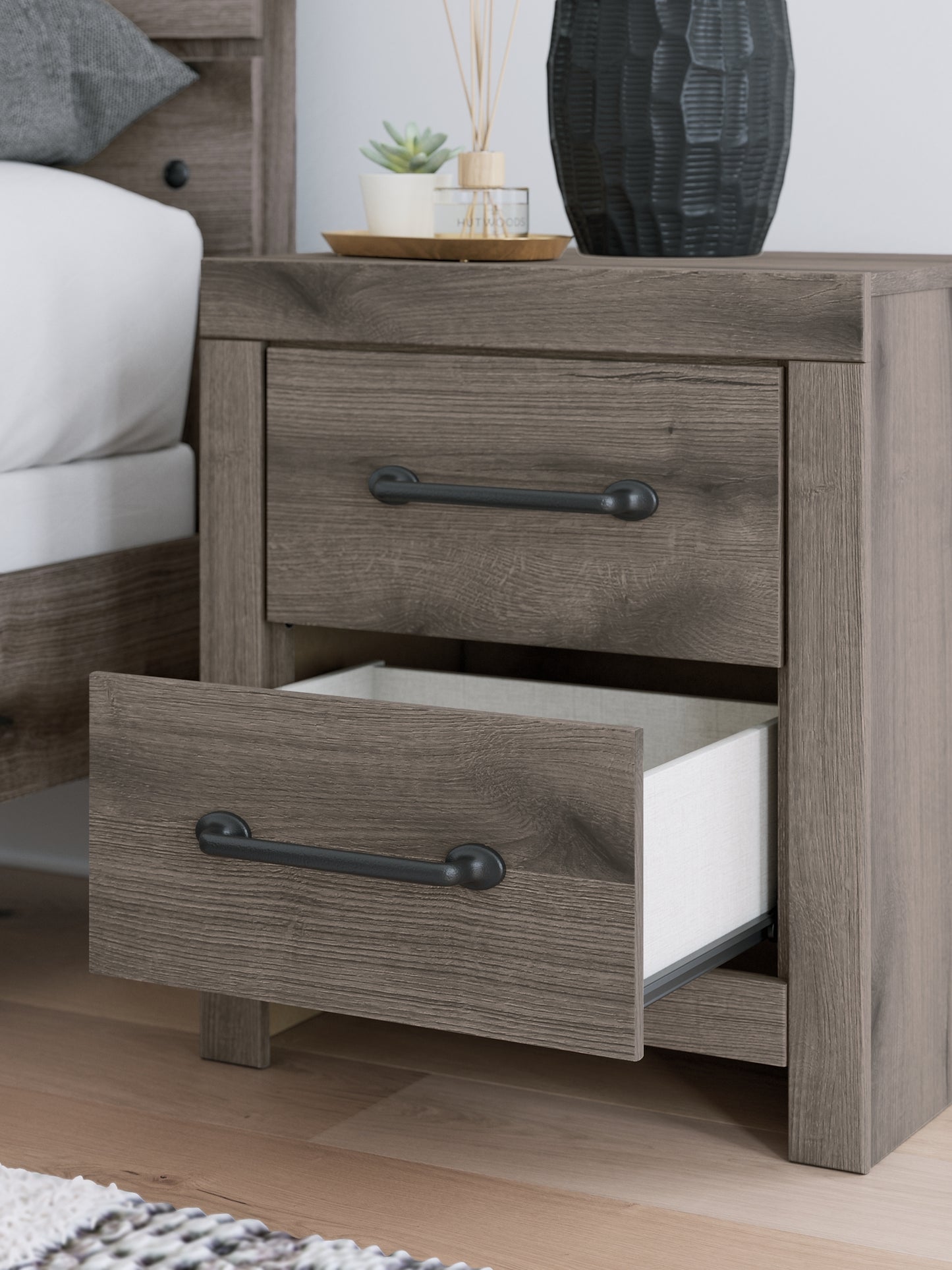 Graystorm Twin Panel Bed with Mirrored Dresser, Chest and Nightstand