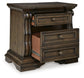Maylee California King Upholstered Bed, Dresser, Mirror, Chest and Nightstand