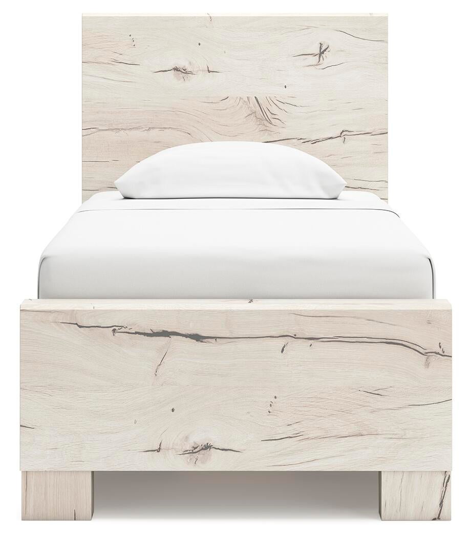 Lawroy Twin Panel Bed with Storage, Dresser and Mirror