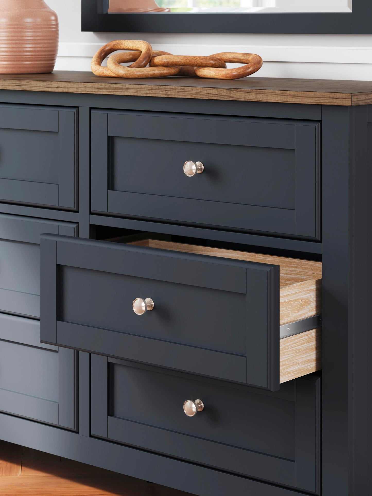 Landocken Twin Panel Headboard, Dresser, Mirror and Nightstand
