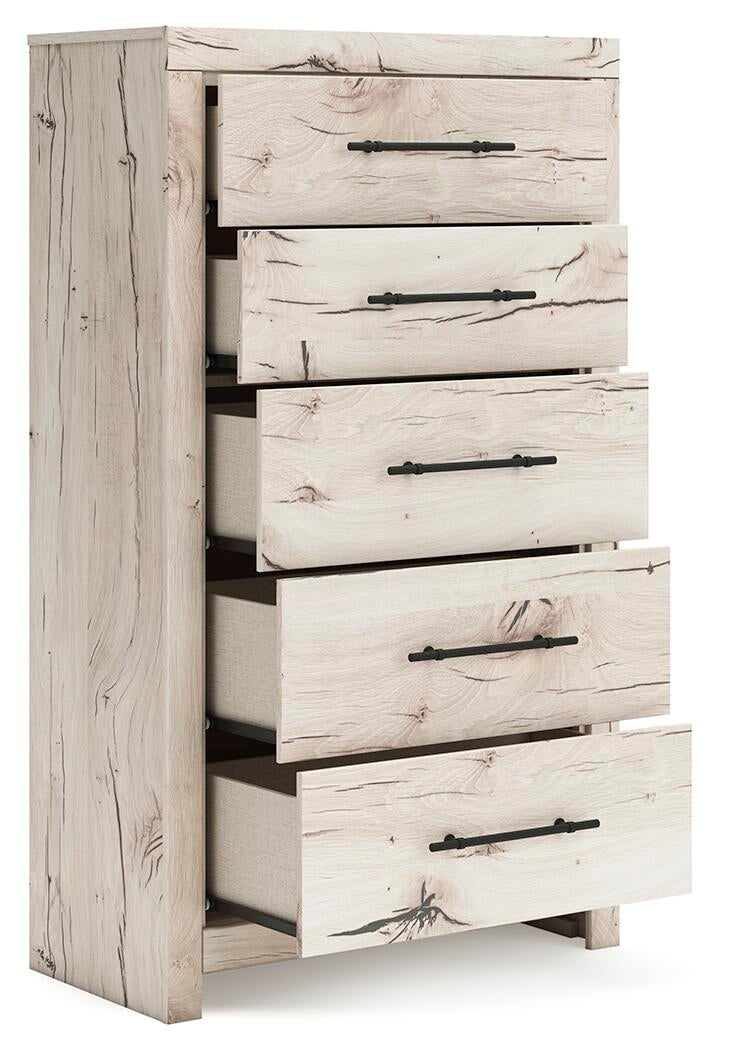 Lawroy Full Panel Storage Bed, Dresser, Mirror, Chest and Nightstand