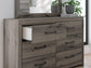 Graystorm Full Panel Bed with Storage, Dresser, Mirror and Nightstand