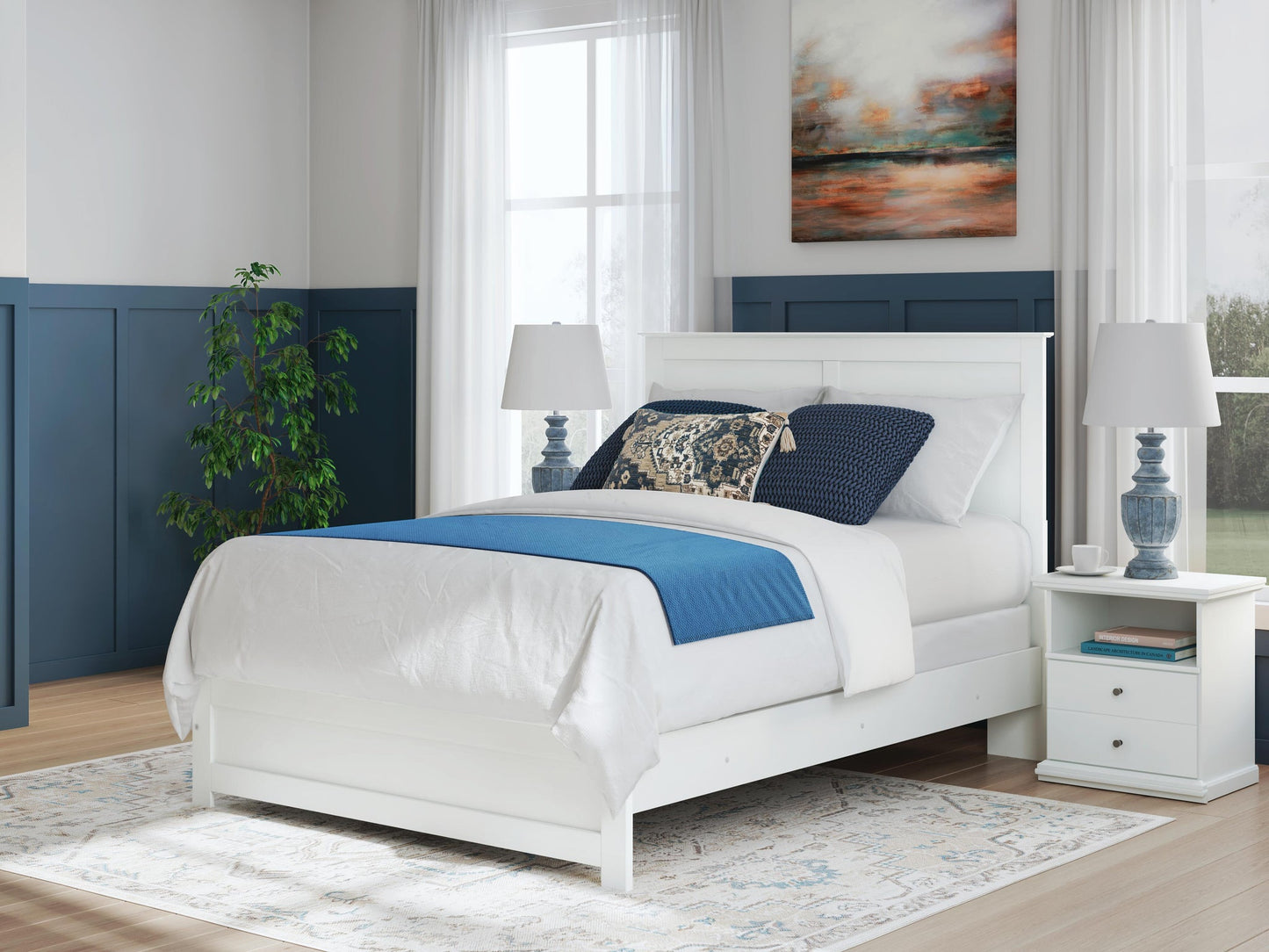 Bostwick Shoals Queen Panel Bed, Dresser, Mirror and Nightstand