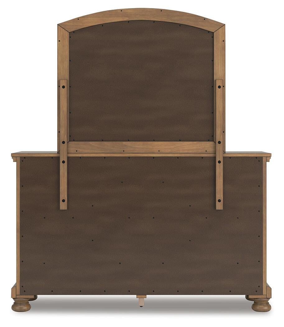 Feddinger Queen Panel Bed with Mirrored Dresser, Chest and Nightstand