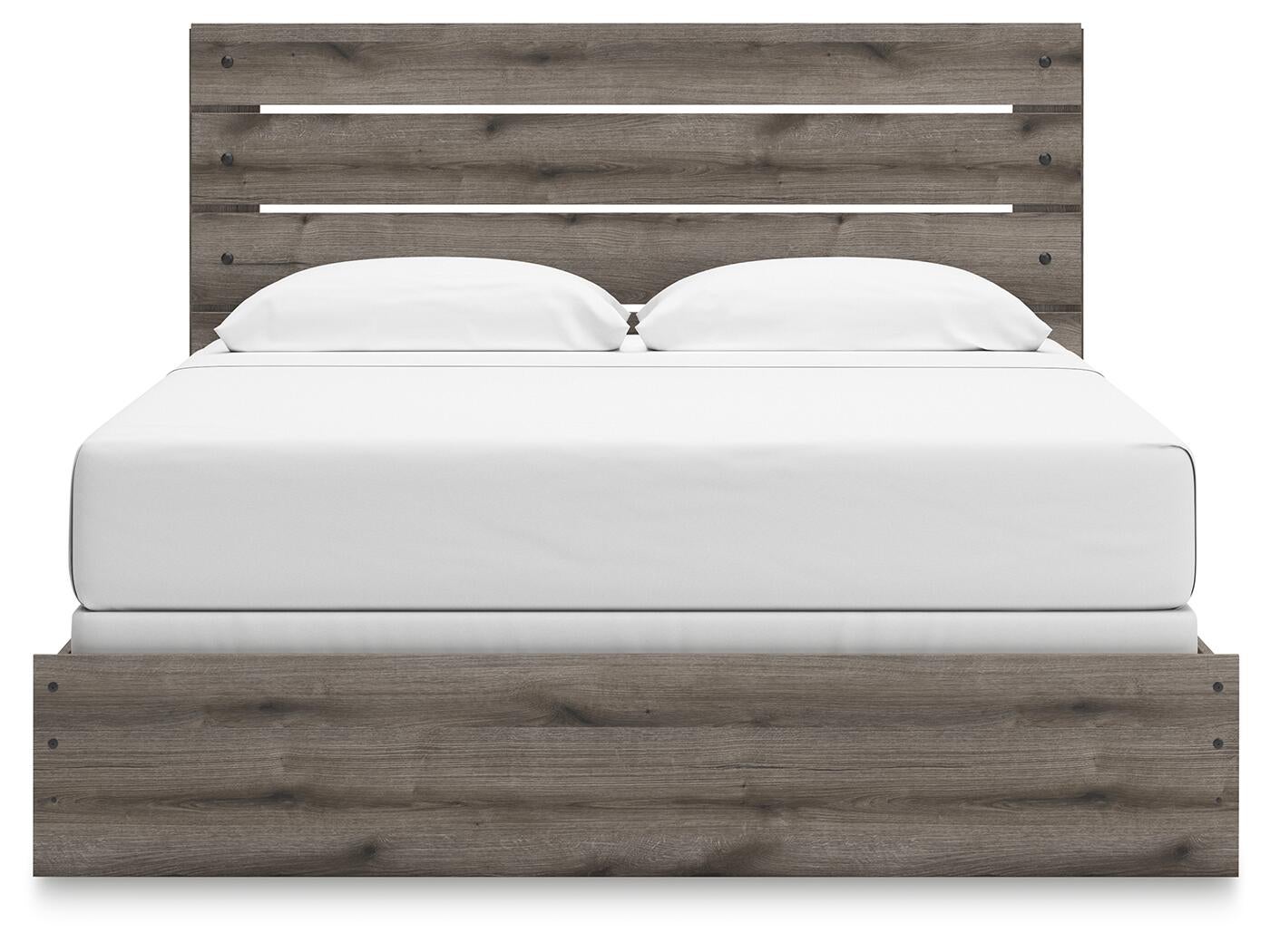 Graystorm King Panel Bed, Dresser, Mirror and Nightstand