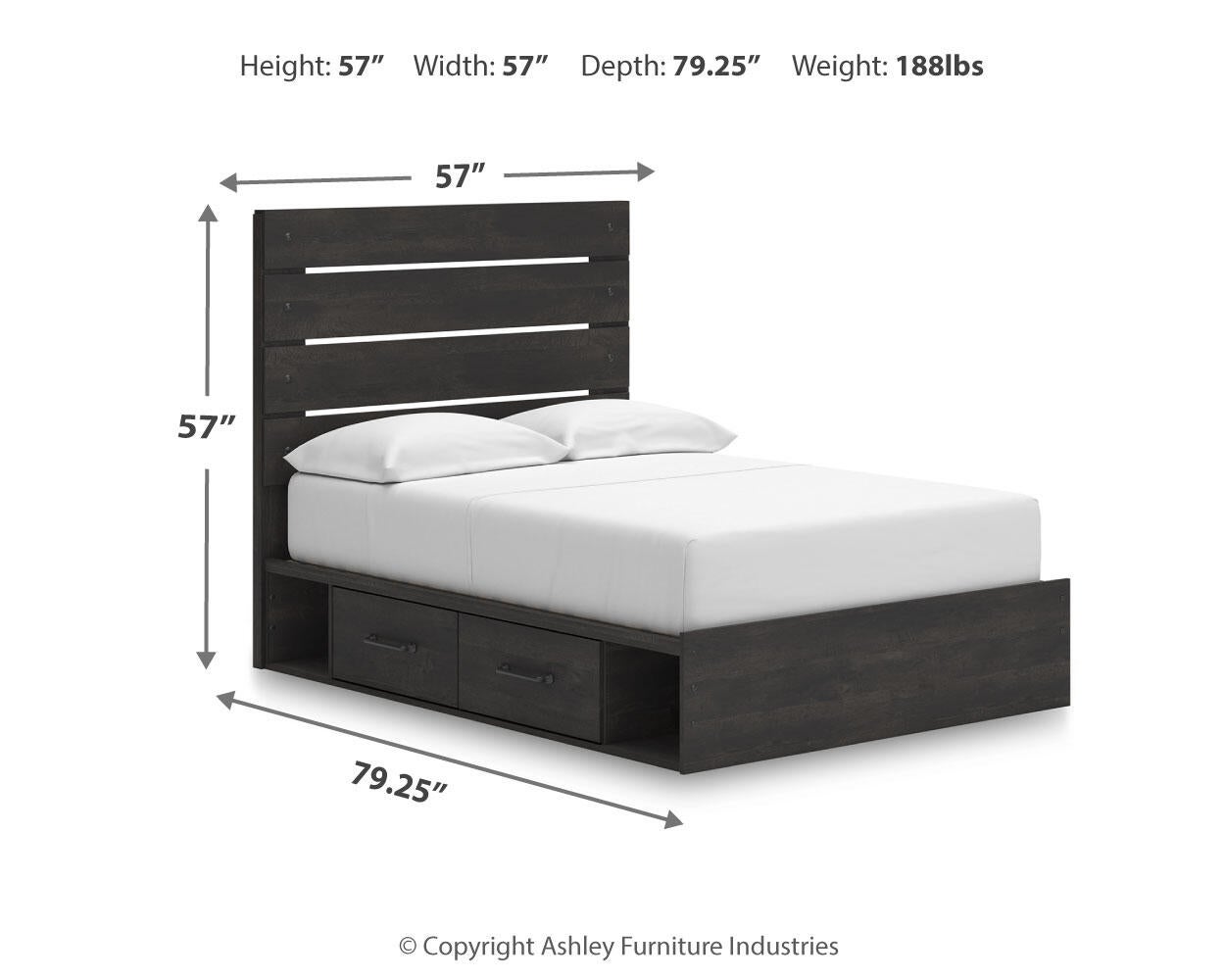 Hollivern Full Panel Storage Bed, Dresser and Mirror