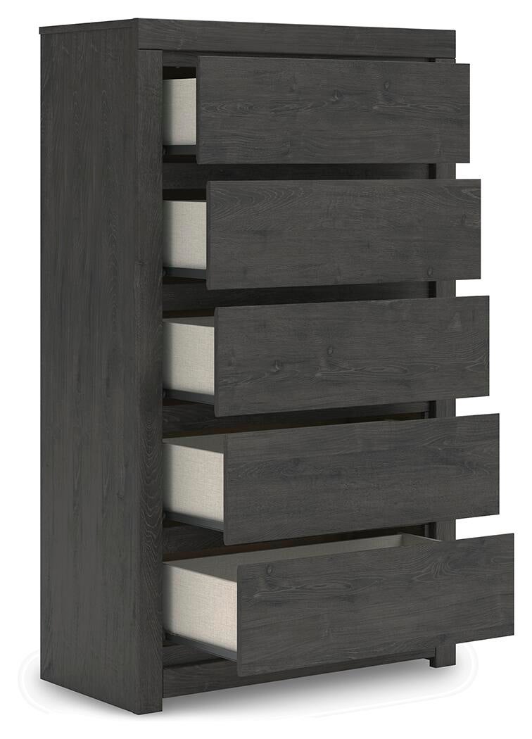 Fraluna Queen Panel Storage Bed, Dresser, Mirror, Chest and Nightstand