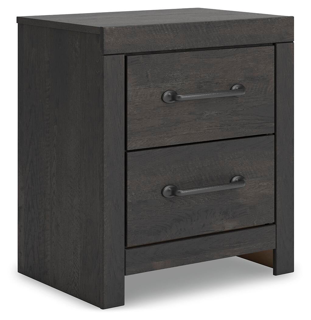 Delmorta Queen Panel Bed, Dresser, Mirror, Chest and Nightstand