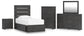 Hollivern Twin Panel Bed with Storage, Dresser, Mirror, Chest and Nightstand