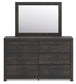 Hollivern Twin Panel Bed with Storage, Dresser, Mirror and Nightstand