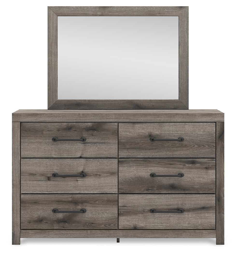 Graystorm Full Panel Storage Bed, Dresser, Mirror and Nightstand
