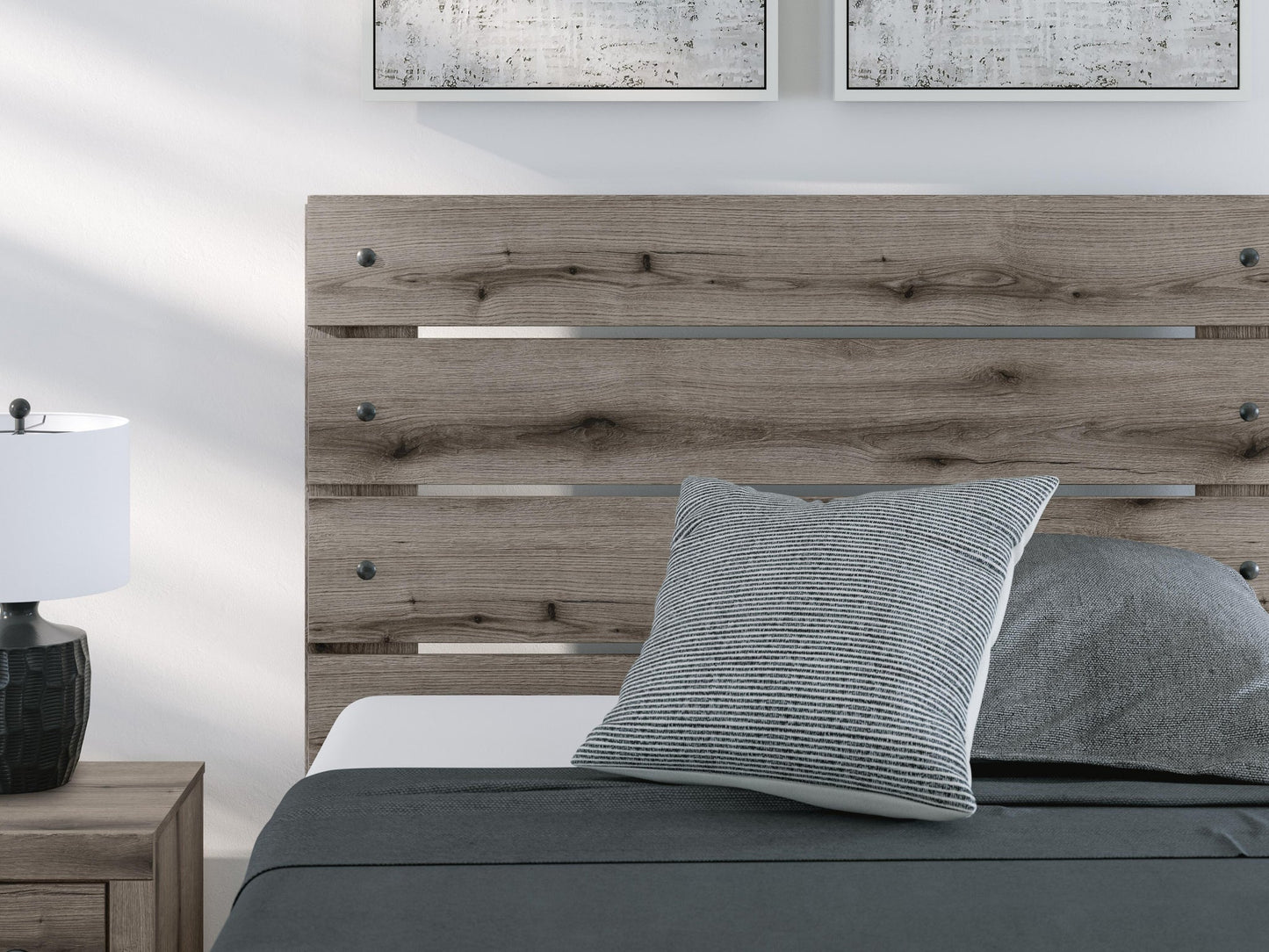 Graystorm Full Panel Storage Bed, Dresser, Mirror and Nightstand