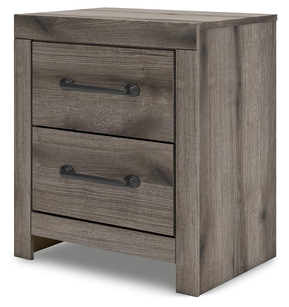 Graystorm Twin Panel Bed with Storage, Dresser, Mirror and Nightstand