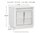 Chalanna King Upholstered Storage Bed, Dresser, Mirror and Nightstand