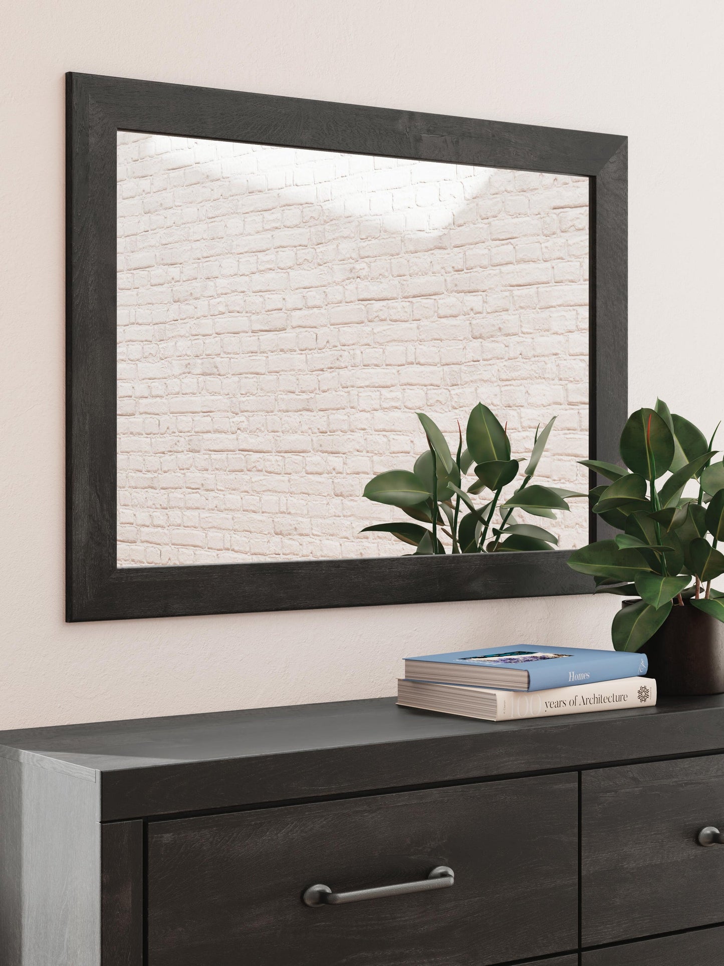 Hollivern Full Panel Bed with Storage, Dresser and Mirror