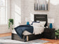 Hollivern Twin Panel Bed with Storage, Dresser and Mirror