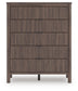Cadmori Twin Upholstered Panel Platform Bed, Dresser, Mirror, Chest and Nightstand