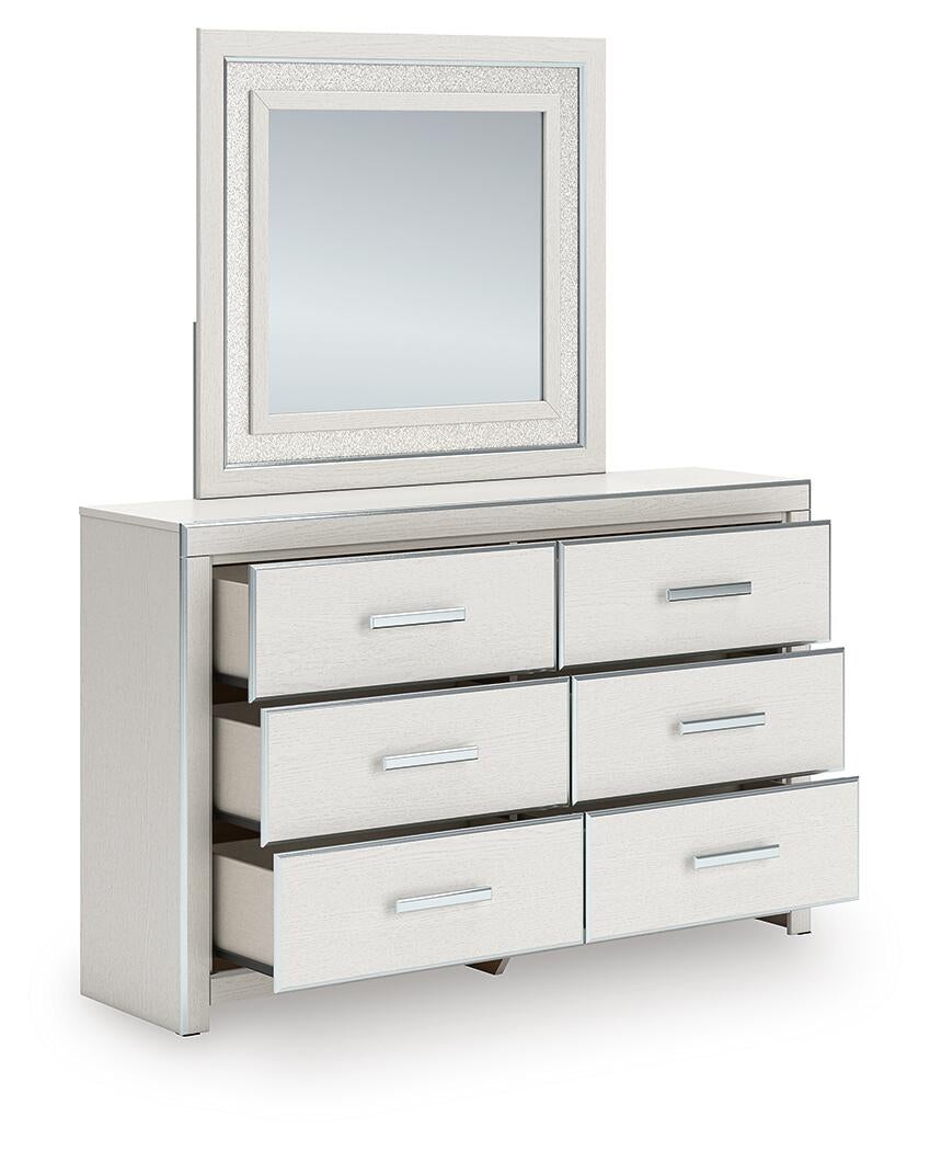 Birmonton Queen Upholstered Panel Bed, Dresser, Mirror, Chest and Nightstand