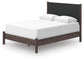 Cadmori Queen Upholstered Panel Bed, Dresser, Mirror and Nightstand