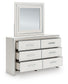 Birmonton King Upholstered Panel Platform Bed, Dresser, Mirror and Nightstand