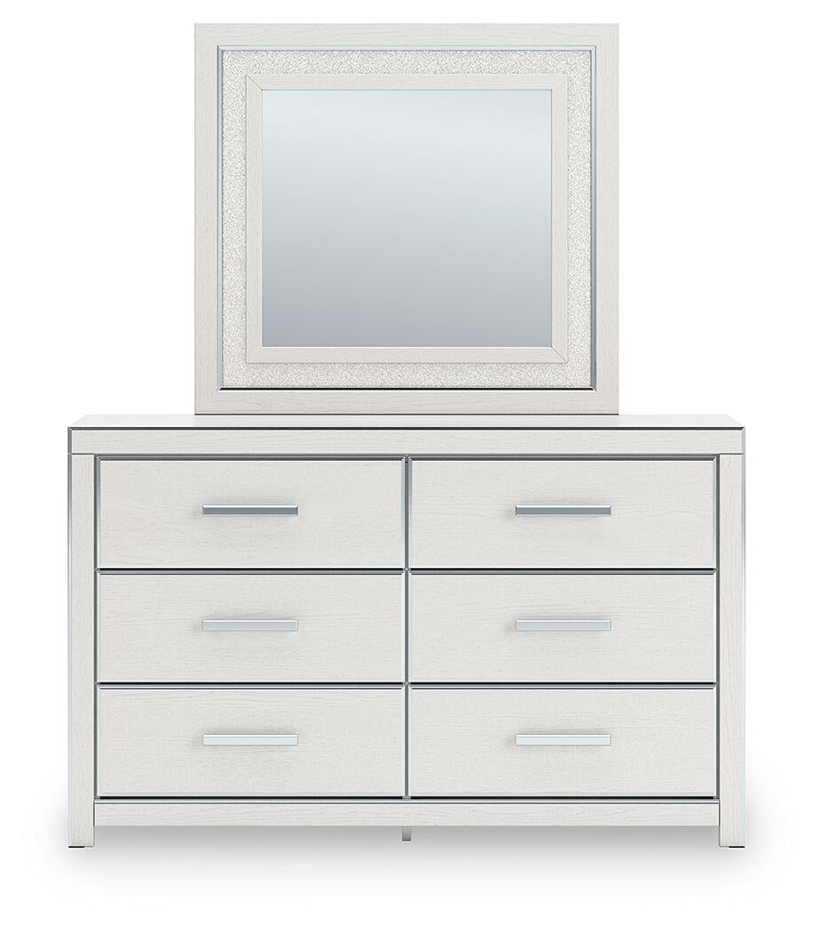Birmonton Queen Upholstered Panel Platform Storage Bed, Dresser, Mirror, Chest and Nightstand