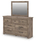Keithland King Panel Bed with Mirrored Dresser and Nightstand