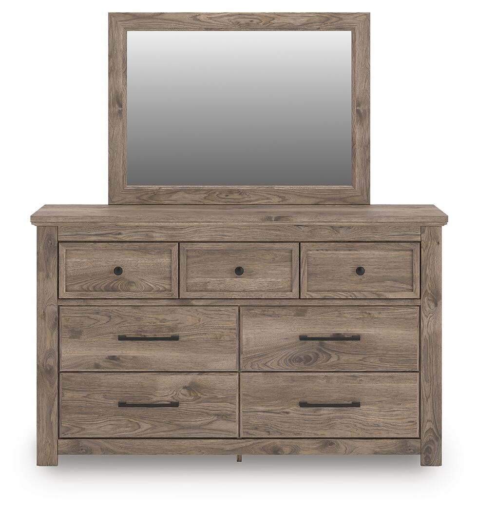 Keithland Queen Panel Bed with Mirrored Dresser and Nightstand