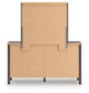 Cadmori Twin Upholstered Panel Bed, Dresser and Mirror