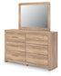 Hollymount King Upholstered Platform Bed, Dresser and Mirror