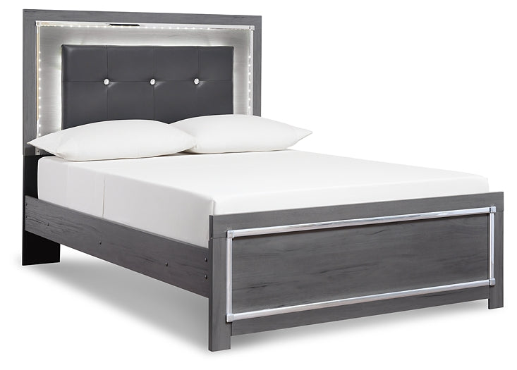 Lodanna King Panel Bed with Mirrored Dresser and 2 Nightstands