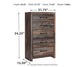 Drystan Full Bookcase Bed with 2 Storage Drawers with Mirrored Dresser and Chest