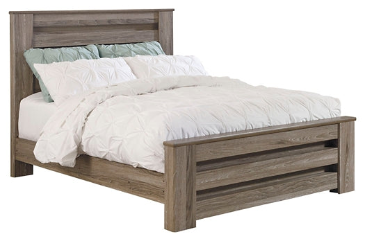 Zelen Queen Panel Bed with Mirrored Dresser and 2 Nightstands