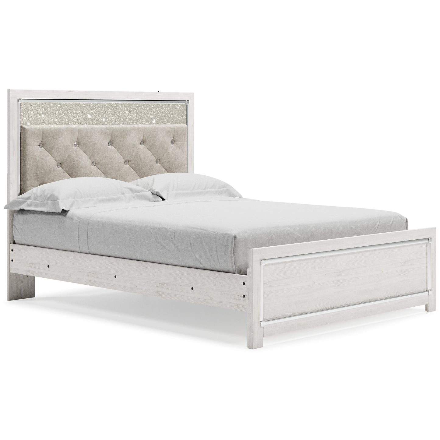 Altyra Queen Panel Bed with Mirrored Dresser, Chest and Nightstand