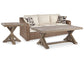 Beachcroft Outdoor Sofa with Coffee Table and End Table