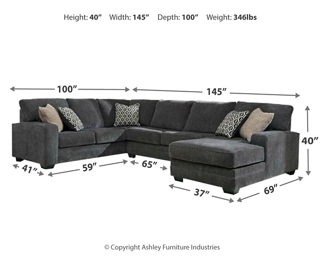 Tracling 3-Piece Sectional with Ottoman