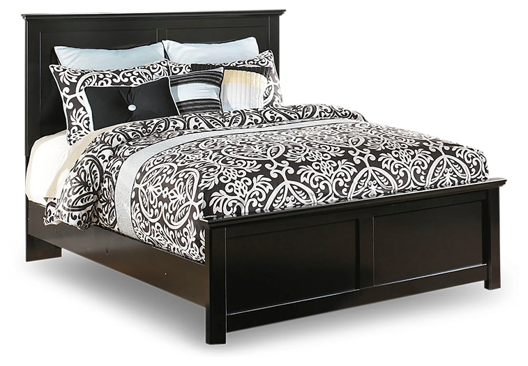 Maribel Queen Panel Bed with Mirrored Dresser, Chest and 2 Nightstands