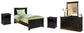 Maribel Twin Panel Bed with Mirrored Dresser and 2 Nightstands